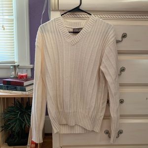 Vintage white v-neck tennis sweater